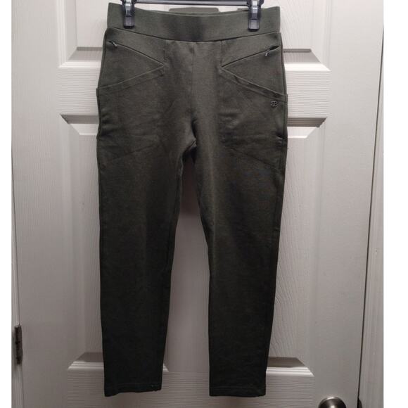 BETABRAND Size Small Petite Zippered Journey Yoga Pants W1503-OL Olive Green - Picture 2 of 7